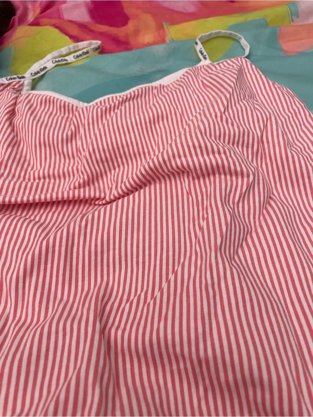 Calvin Klein Pink and White Striped 2Piece PJs